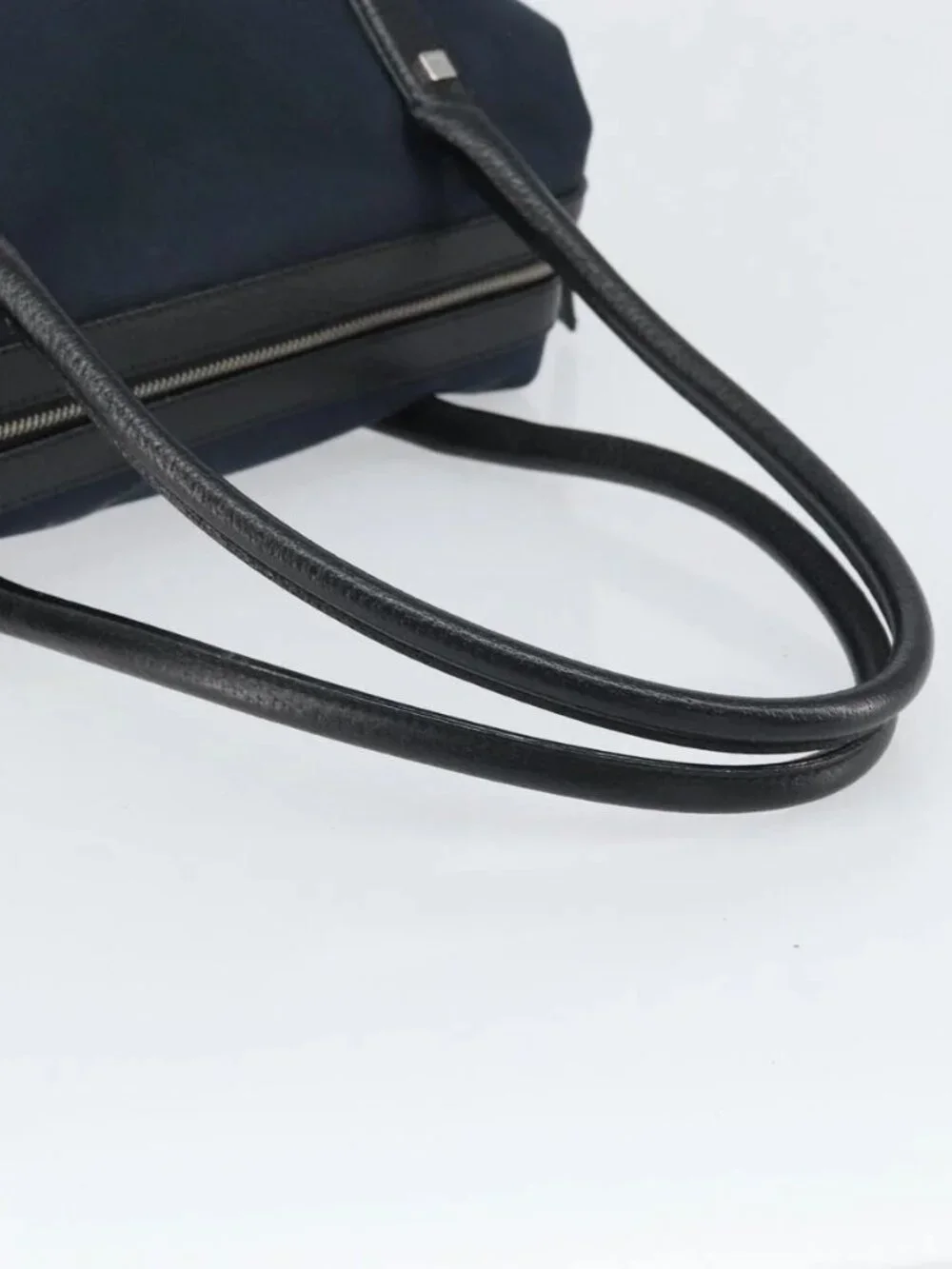 Salvatore Ferragamo Hand Bag Nylon Black Silver Auth BA9555